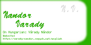 nandor varady business card